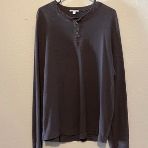 James Perse Charcoal Henley XL